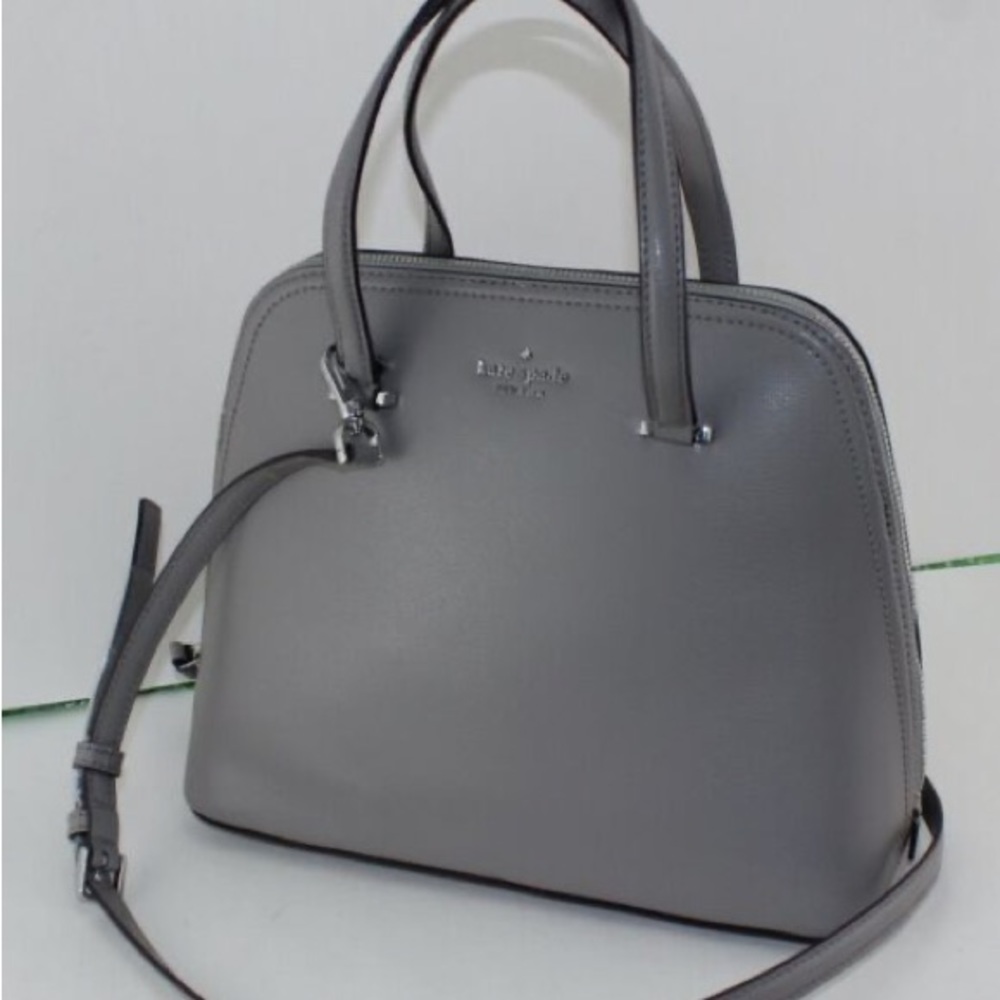 Kate Spade Peggy Patterson Drive Small Dome Satchel Crossbody Bag Grey Taupe